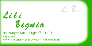 lili bignio business card